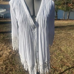 Club Z collection white 100% cotton white gauze shirt  says S. May be an error.